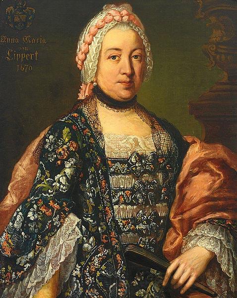 unknow artist Portrait der Anna Maria von Lippert, mit Wappen und Jahreszahl
